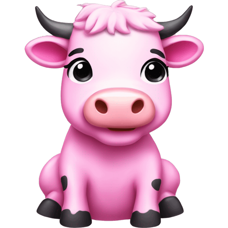 glitter pink cow chibi emoji