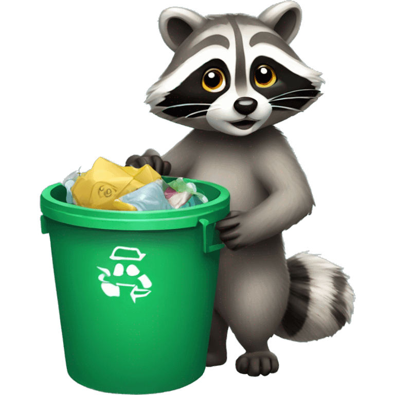 racoon with trash bin emoji