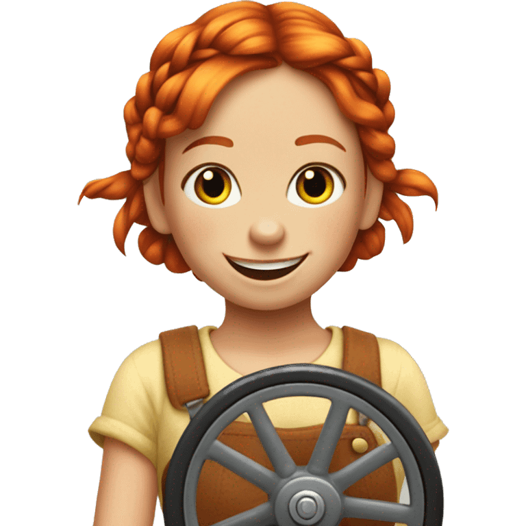 Pippi Longstocking doing a wheel emoji