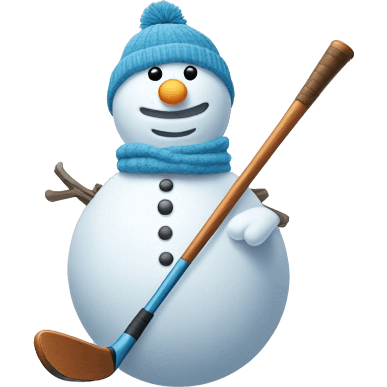 snowman with golf club emoji