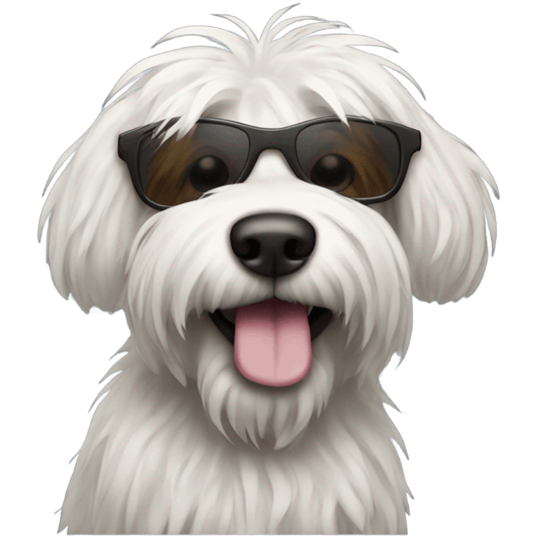 Shaggy dog with sunglasses emoji