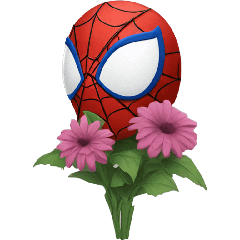 Spider-Man with flowers emoji