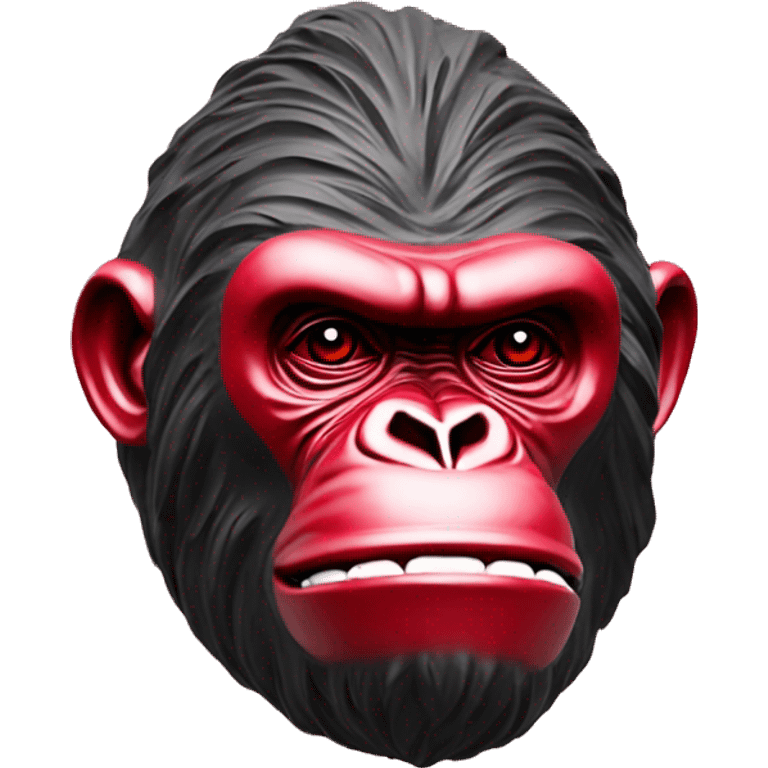 Richard Orlinski red gorilla sculpture of Richard Orlinski emoji