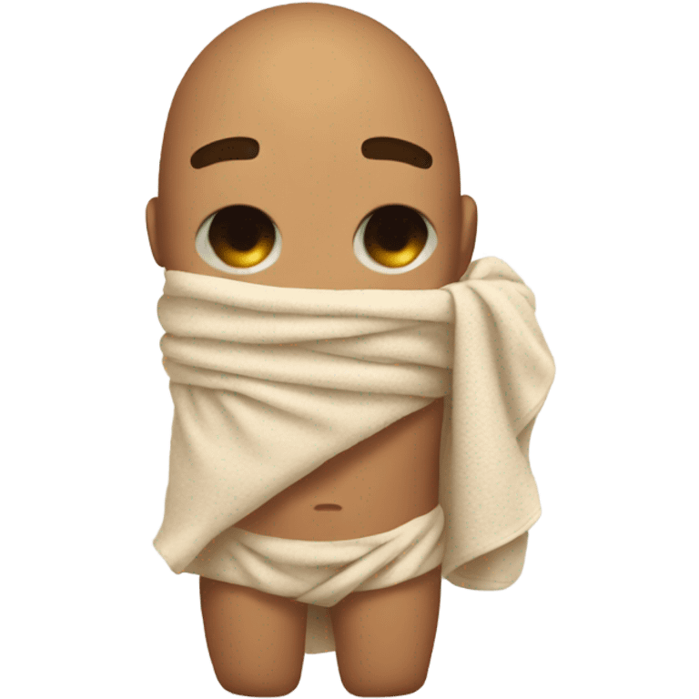 tan dude in a towel drying off emoji