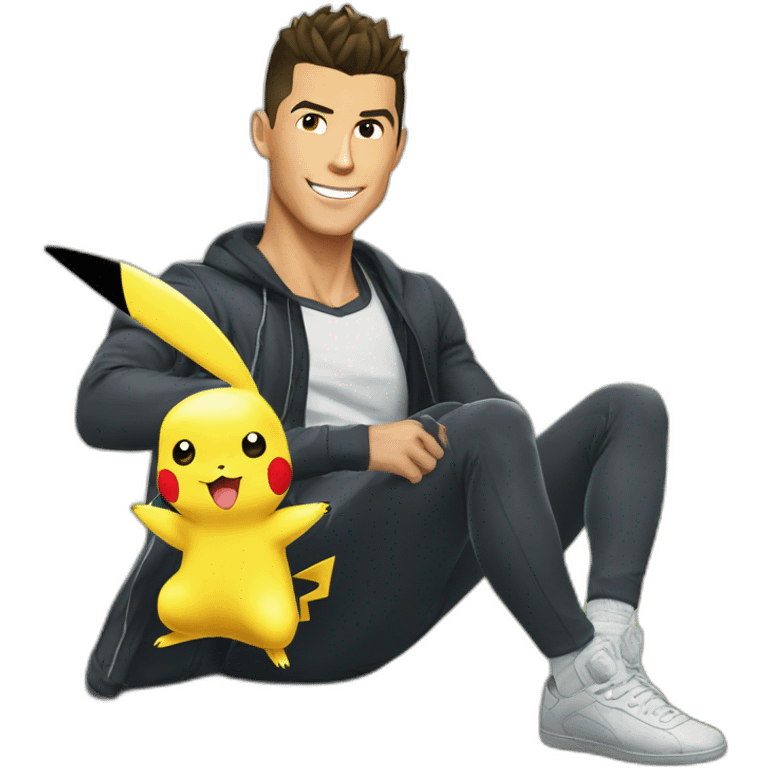 Cristiano Ronaldo witk pikachu at his side emoji