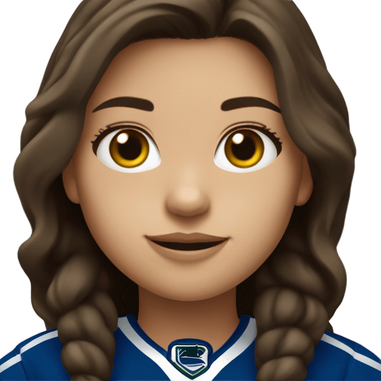 brunette girl canucks emoji