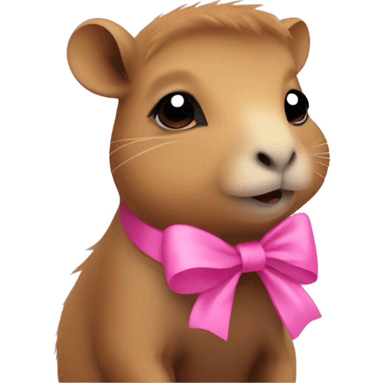 baby capybara with pink bow emoji