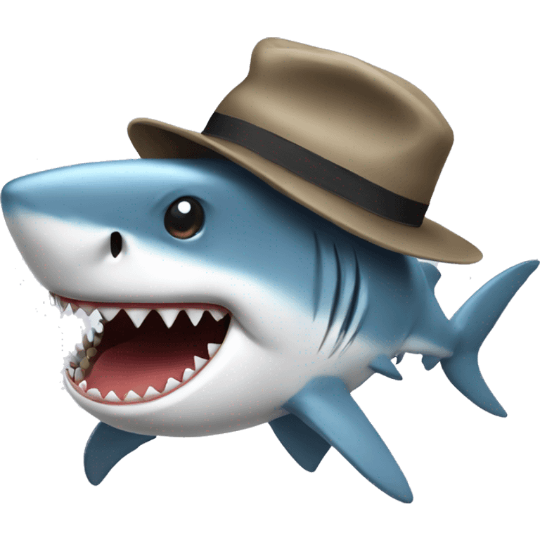 shark with a hat emoji