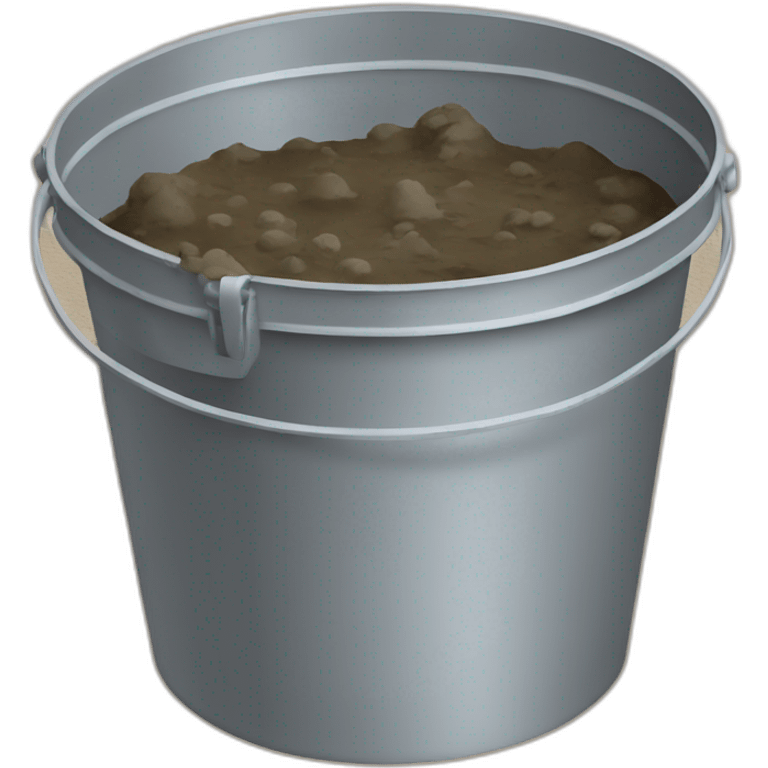 A bucket filled with small lumps of mud  emoji