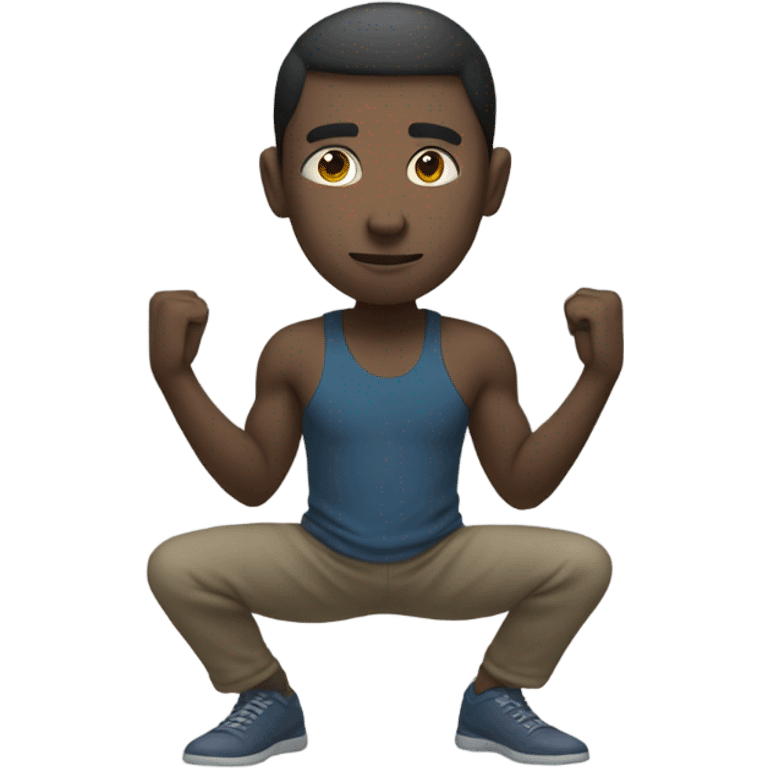 fully body guy turned around doing a squat emoji