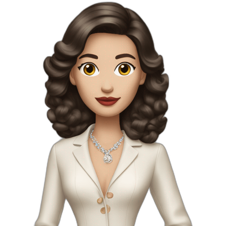 Brunette lady wearing dior emoji