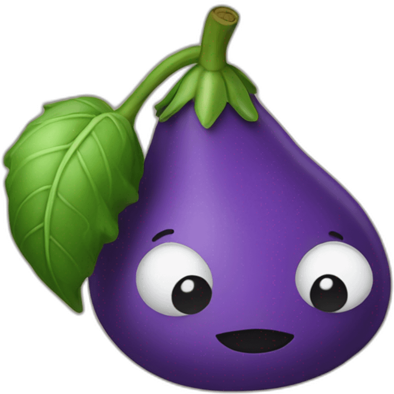 Brinjal wearing cap emoji