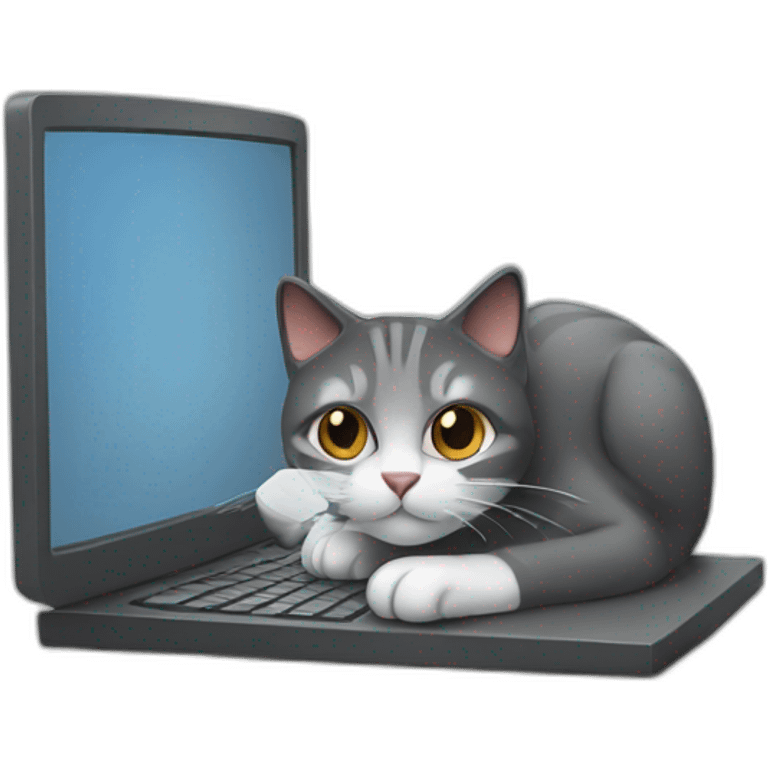 software developer cat on computer emoji