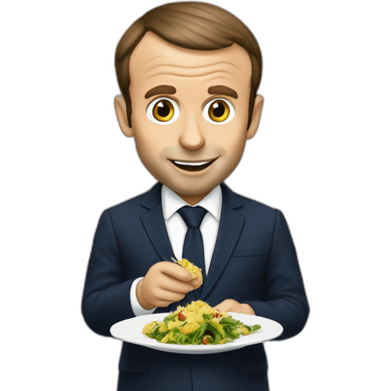 Emmanuel Macron eating à Bambou emoji