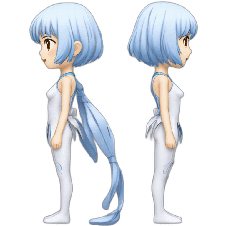 rei ayanami，full body，lateral view emoji