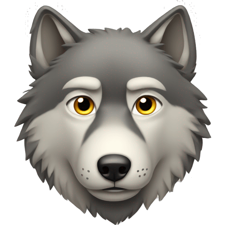 Wolf looking concerned  emoji