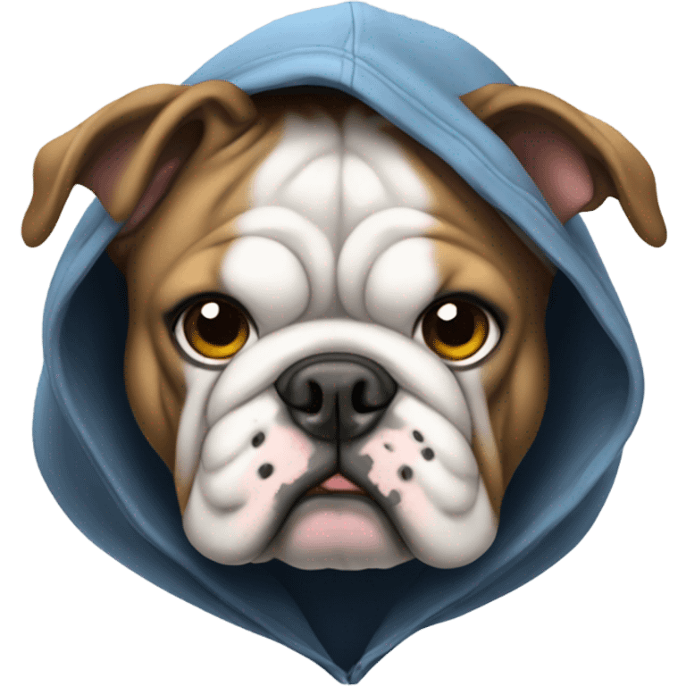 Bulldog with hoodie emoji