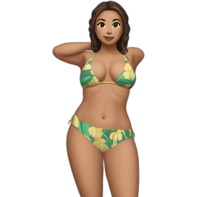 Slim-thicc Caucasian woman small bikini pose (beach body) emoji