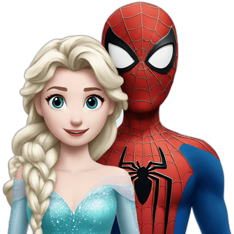 Spiderman with Elsa from Frozen emoji