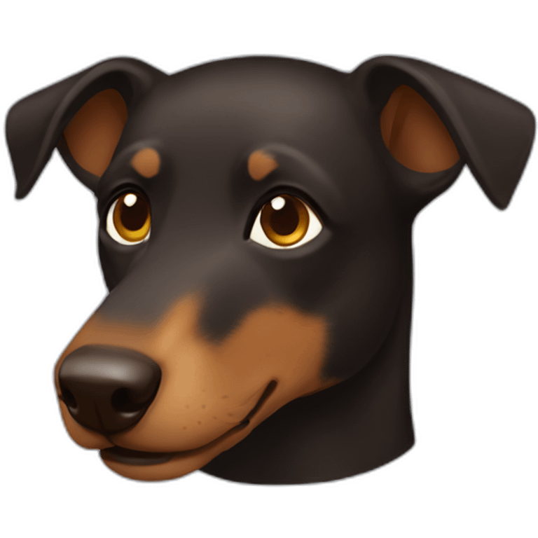 Only Dark brown Kelpie head emoji