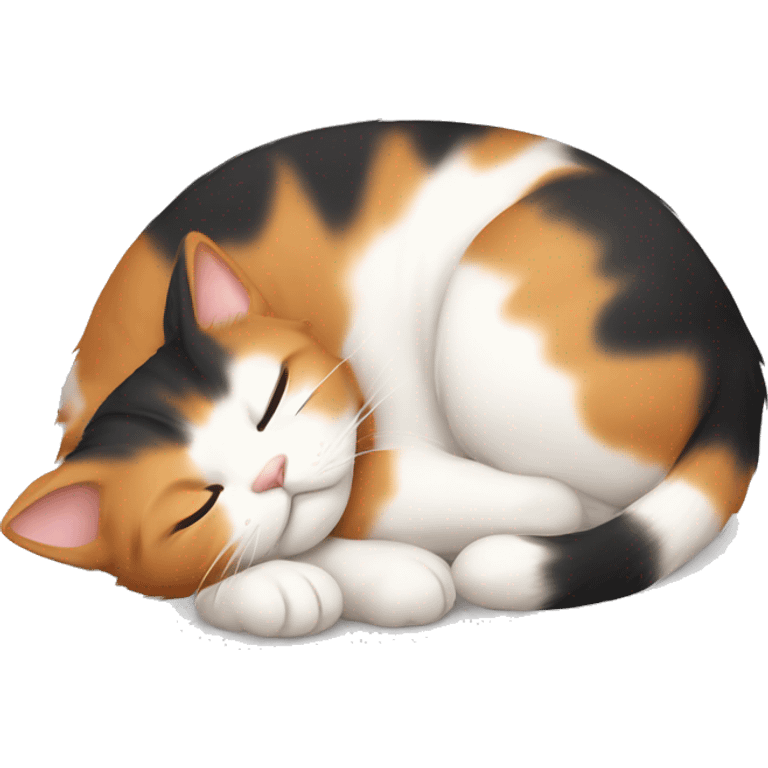 calico cat that’s sleeping emoji