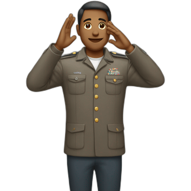 man saluting with open palm emoji