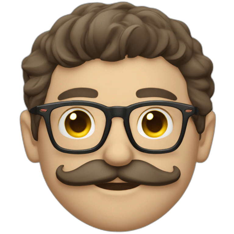 hombre joven 22 años, bigote fino y lentes oakley emoji