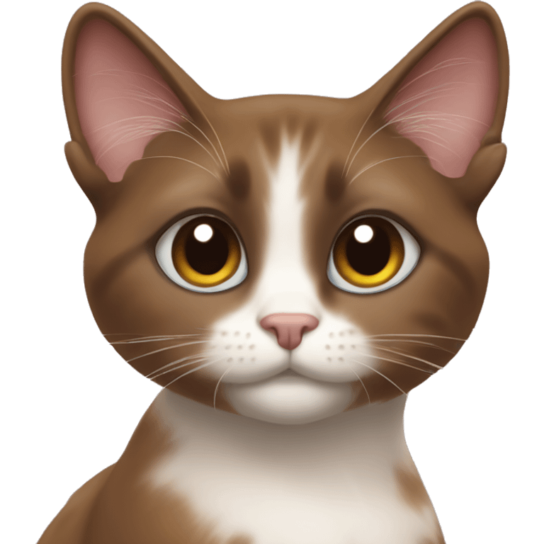 a brown snowshoe cat with beauty girl emoji