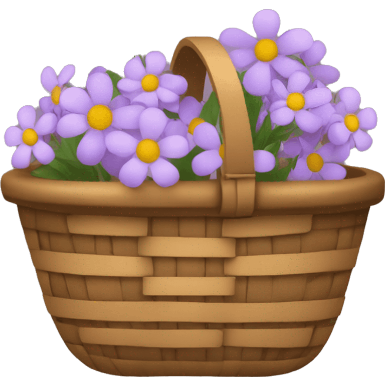 brown basket with flowers emoji