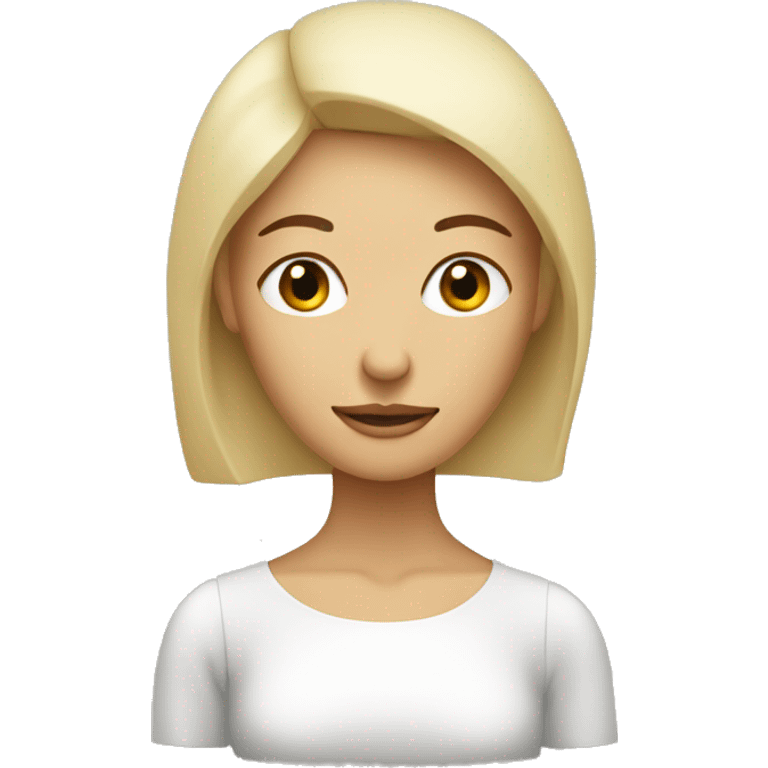 Square headed woman with head empty emoji