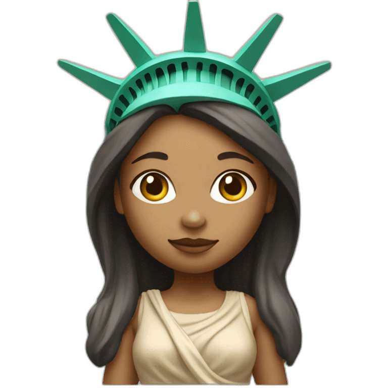 cute beige skin girl statue of liberty emoji