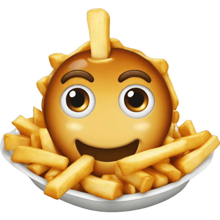 Poutine qui mange une poutine emoji