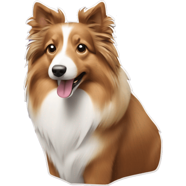 Shetland sheepdog in cardboard emoji