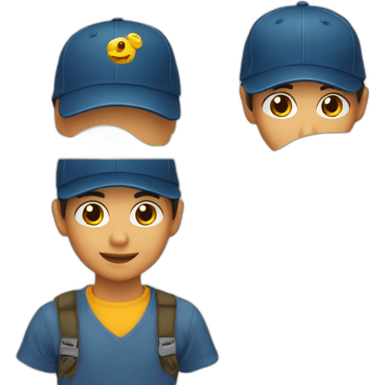 Niño con gorra emoji