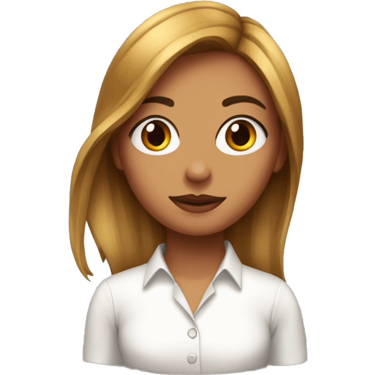 Chica de ojos rojos y cabello castaño emoji