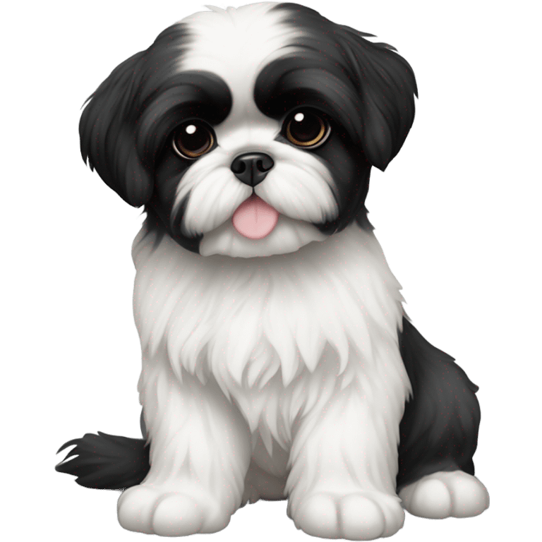 Two black and white shitz tzu puppies  emoji