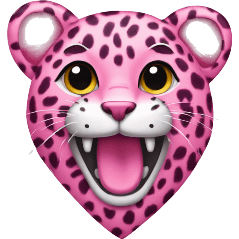 a pink leopard heart emoji