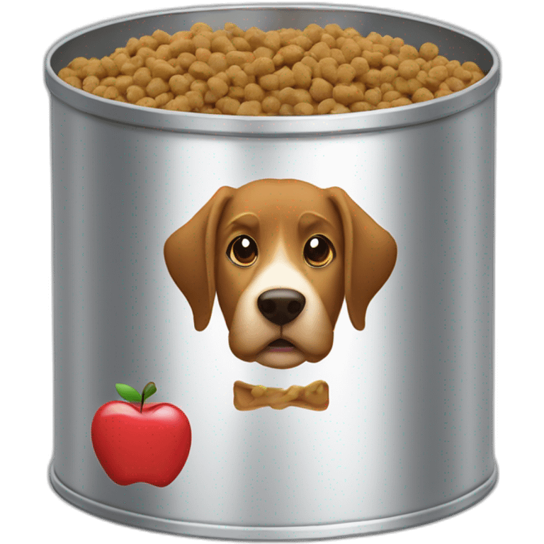 open tin of dogfood with the Apple logo emoji