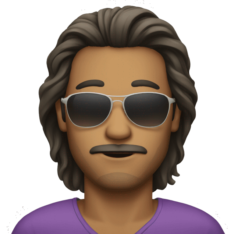 Man with middle long hair with sunglasses  emoji