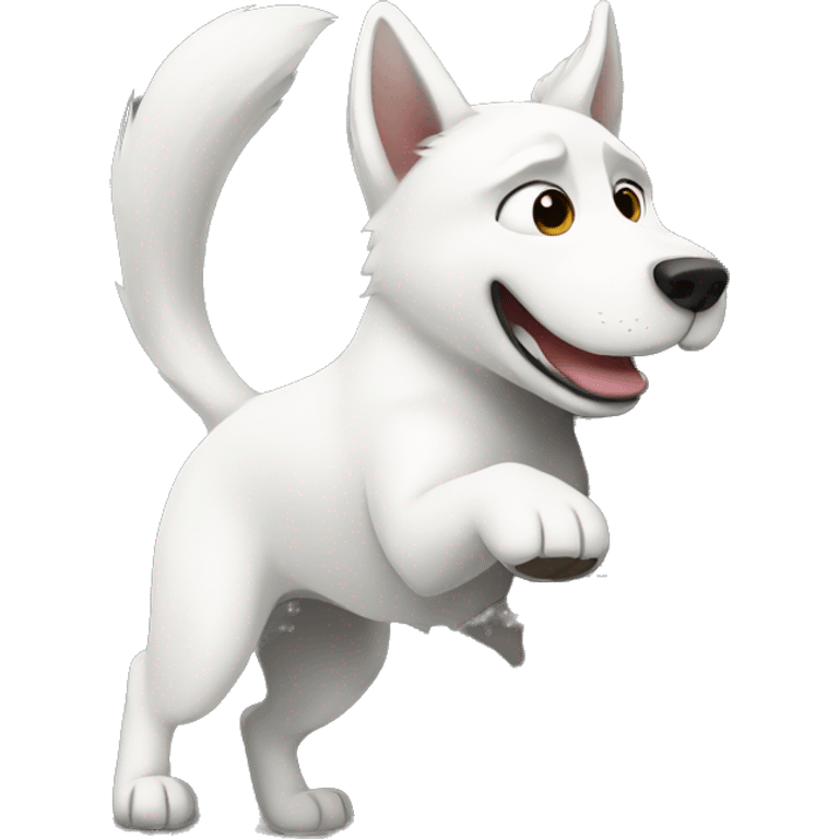 White husky hitting a wall emoji