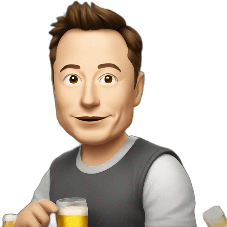 Elon Musk, en train de boire une bière emoji