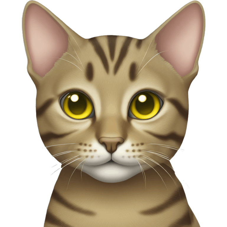 Tabby cat with greenish yellow eyes emoji