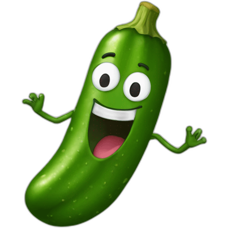 a dancing pickle emoji