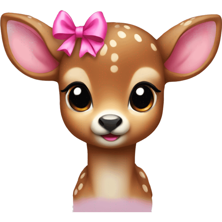 baby deer with pink bow emoji