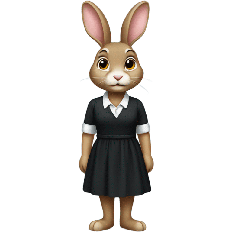 Rabbit in black women dress going to work  emoji