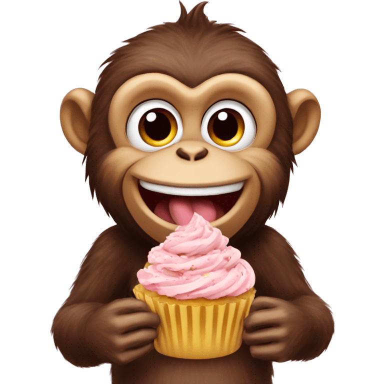 monkey eating cupcakes  emoji