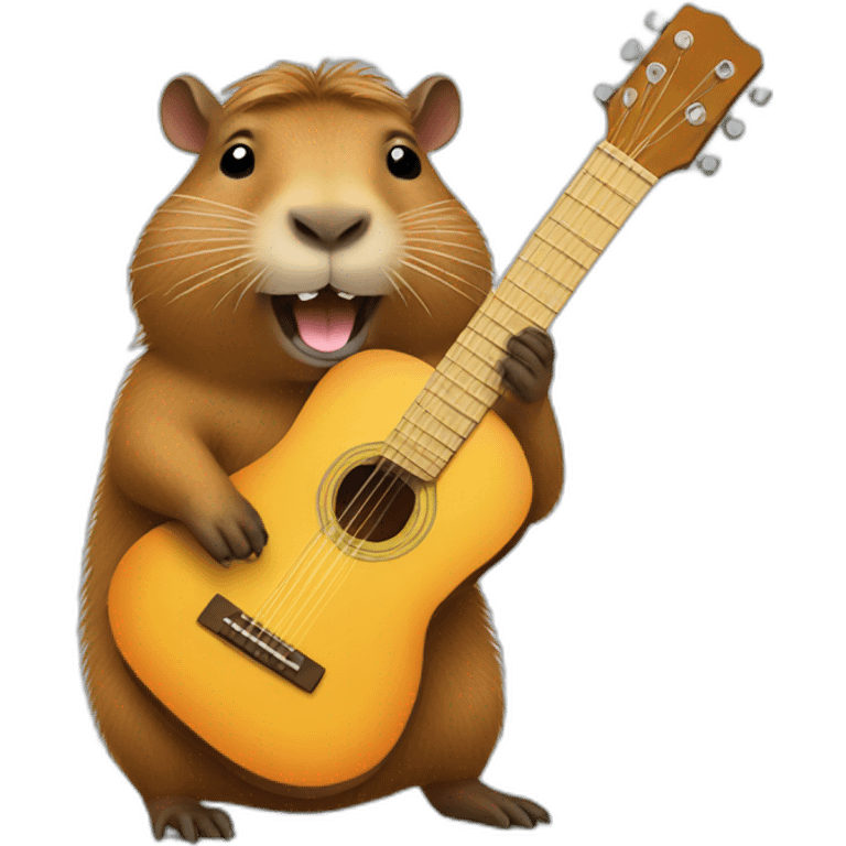 capybara playing a guitar emoji