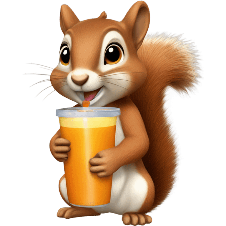 a squirel with a juice box emoji