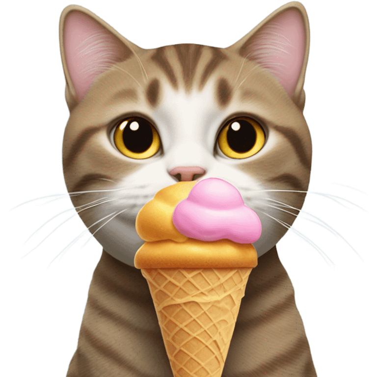 Cat with icecream on its head emoji