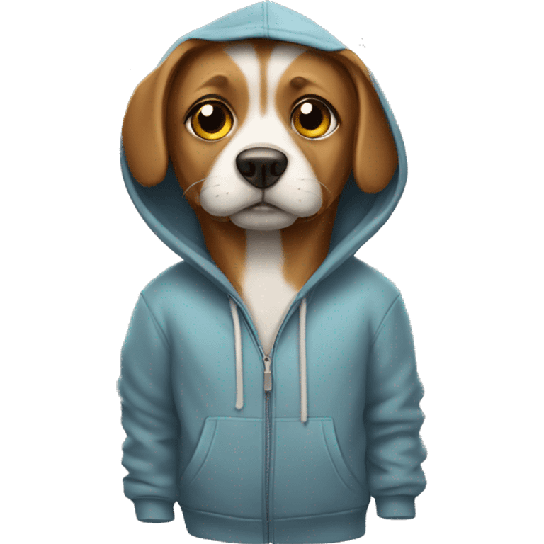 Dog wearing a hoodie emoji